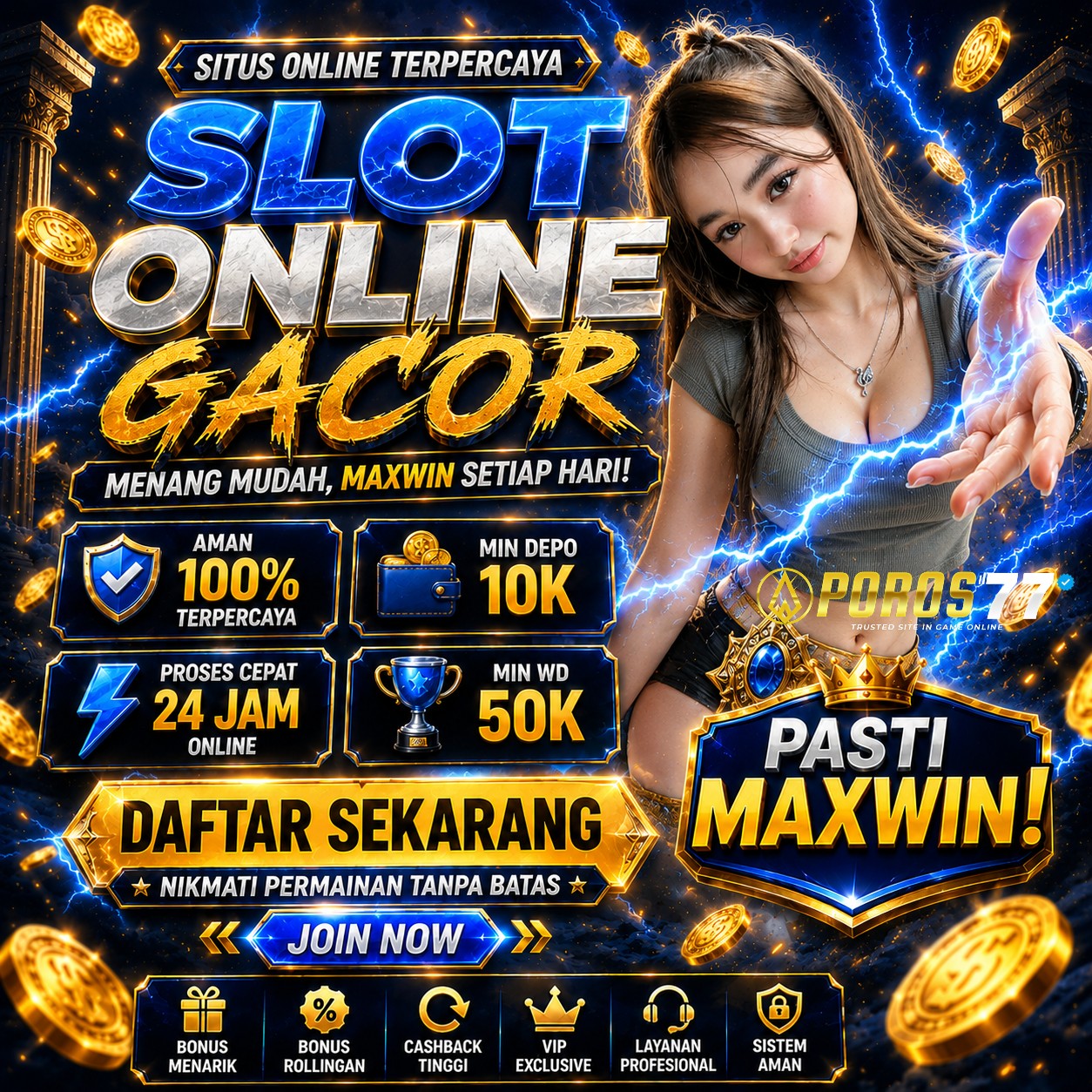 Poros77 Website Slot Online Paling Gacor Malam Ini Dengan Info Pola Jackpot Akurat in Medan